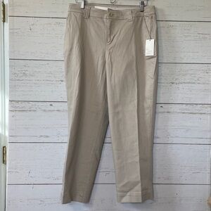 A New Day Light Tan Straight Crop Stretch Pants, size 12, NWT